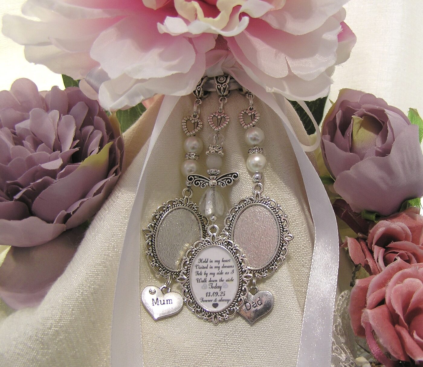 Two Tone Charms For Mum Heart Charm Openwork Flower Charm Pandora