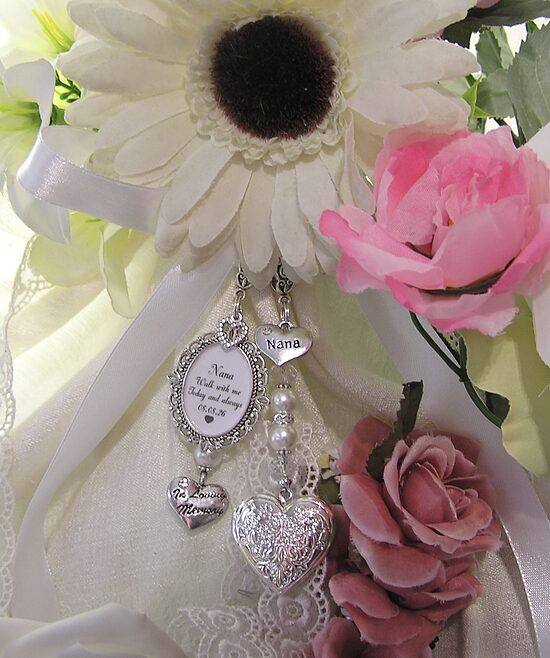 Nana Remembrance locket wedding bouquet charm