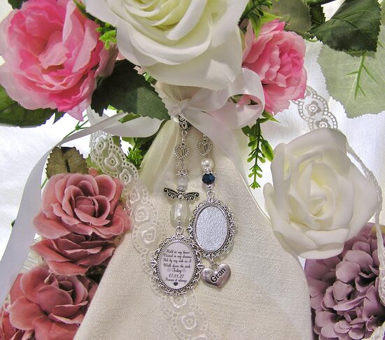 Remembering Gran personalised wedding date bridal bouquet charm