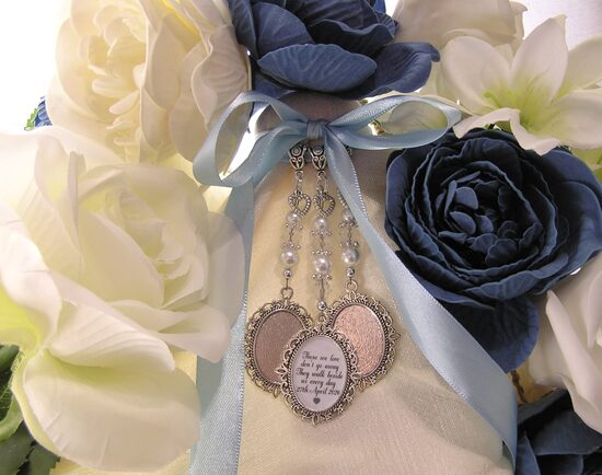 Those we love don't go away double 2 photo frame bouquet charm