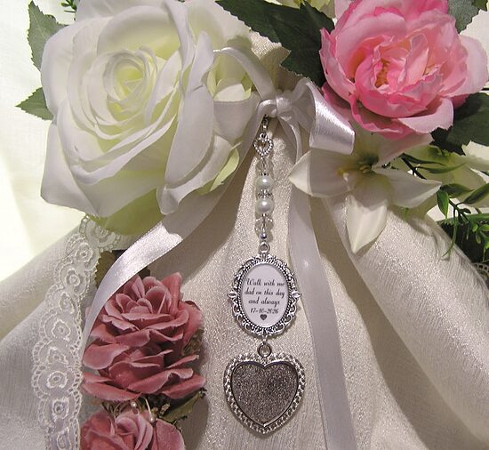 Walk with me Dad always heart frame bouquet charm