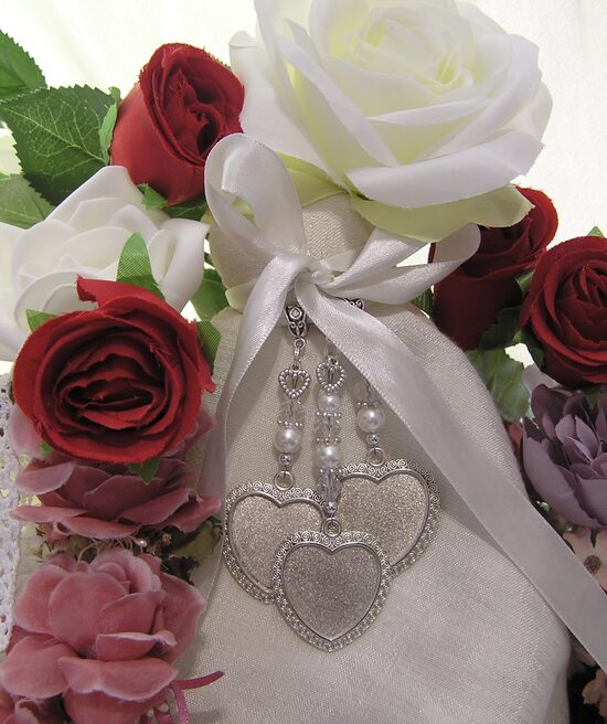 Triple Heart Wedding Bouquet Memory Charm