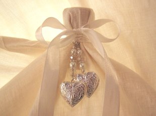 Overlapping Hearts Bridal Bouquet Memory Charm 2 lockets can hold 4 photos