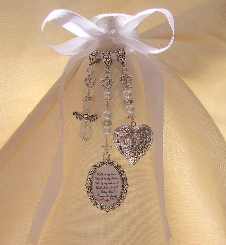 Personalised Wedding Day Poem memory locket angel bouquet charm