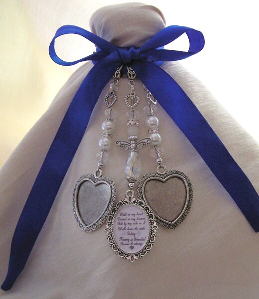 Cherished Nanny and Grandad named poem memory bouquet charm