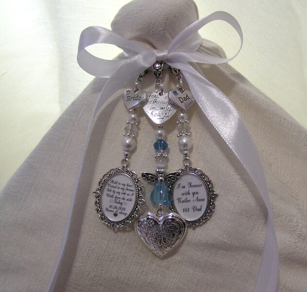 Remembering the Brides Dad bridal bouquet locket Charm 